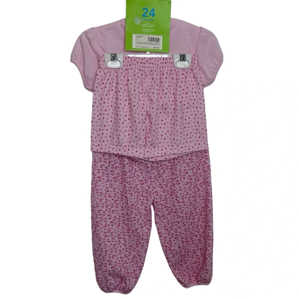 Carters 24M 2T Baby Girl Bunny‎ & Fish Outfits Pants Set Short Set 2 Outfits NWT